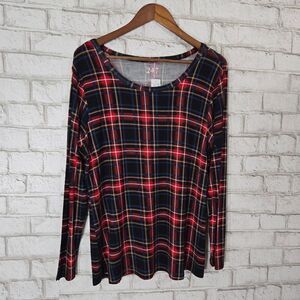 NWT Maurices plaid long sleeve top